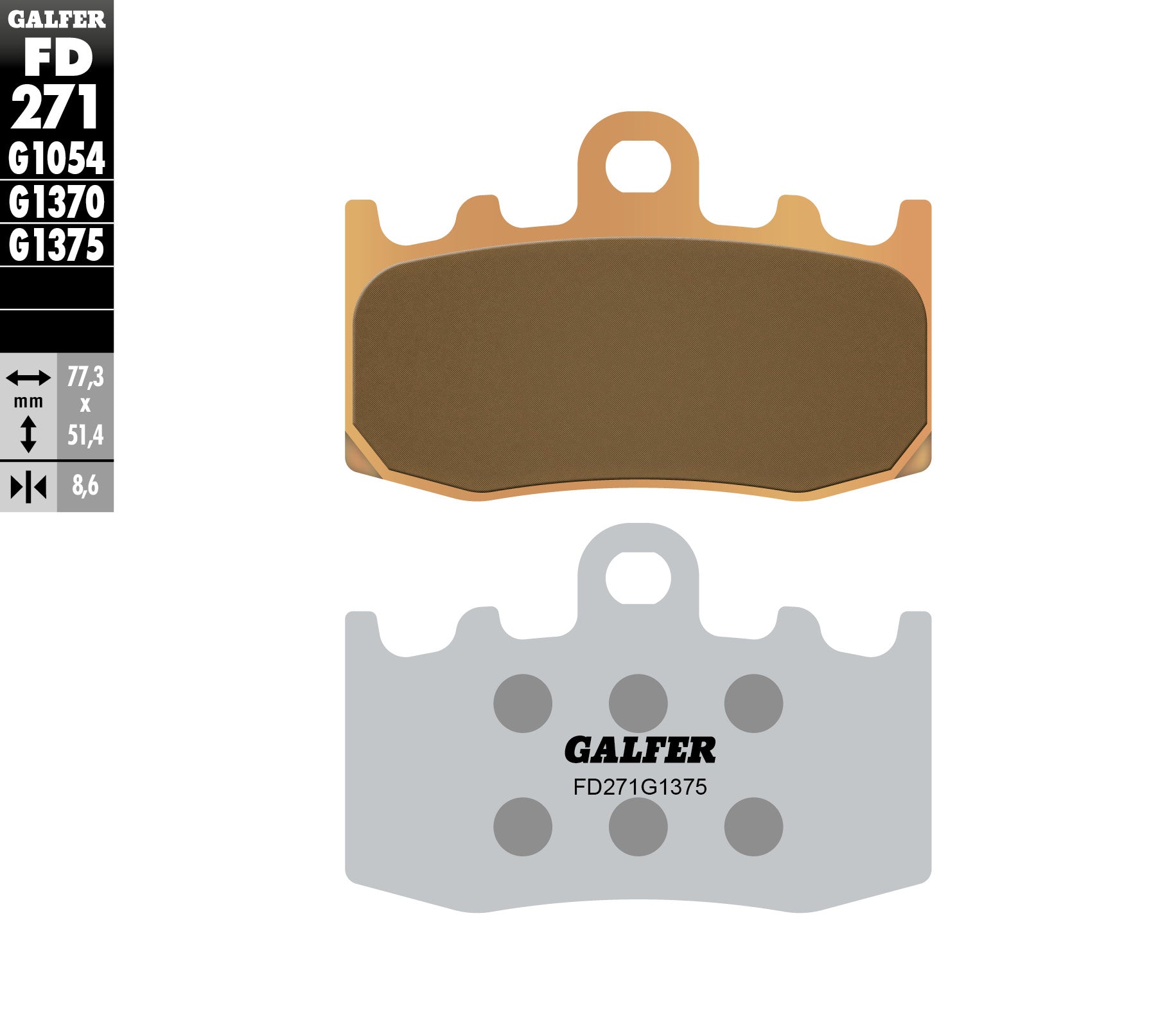 BRAKE PADS KH335 SINTERED METALLIC (GOLD) SPORT