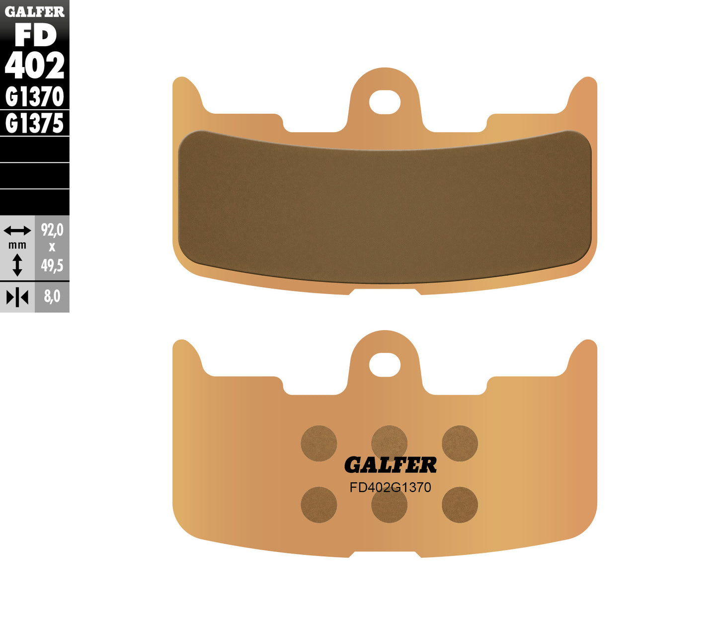 BRAKE PADS KH345 SINTERED METALLIC (GOLD) STREET