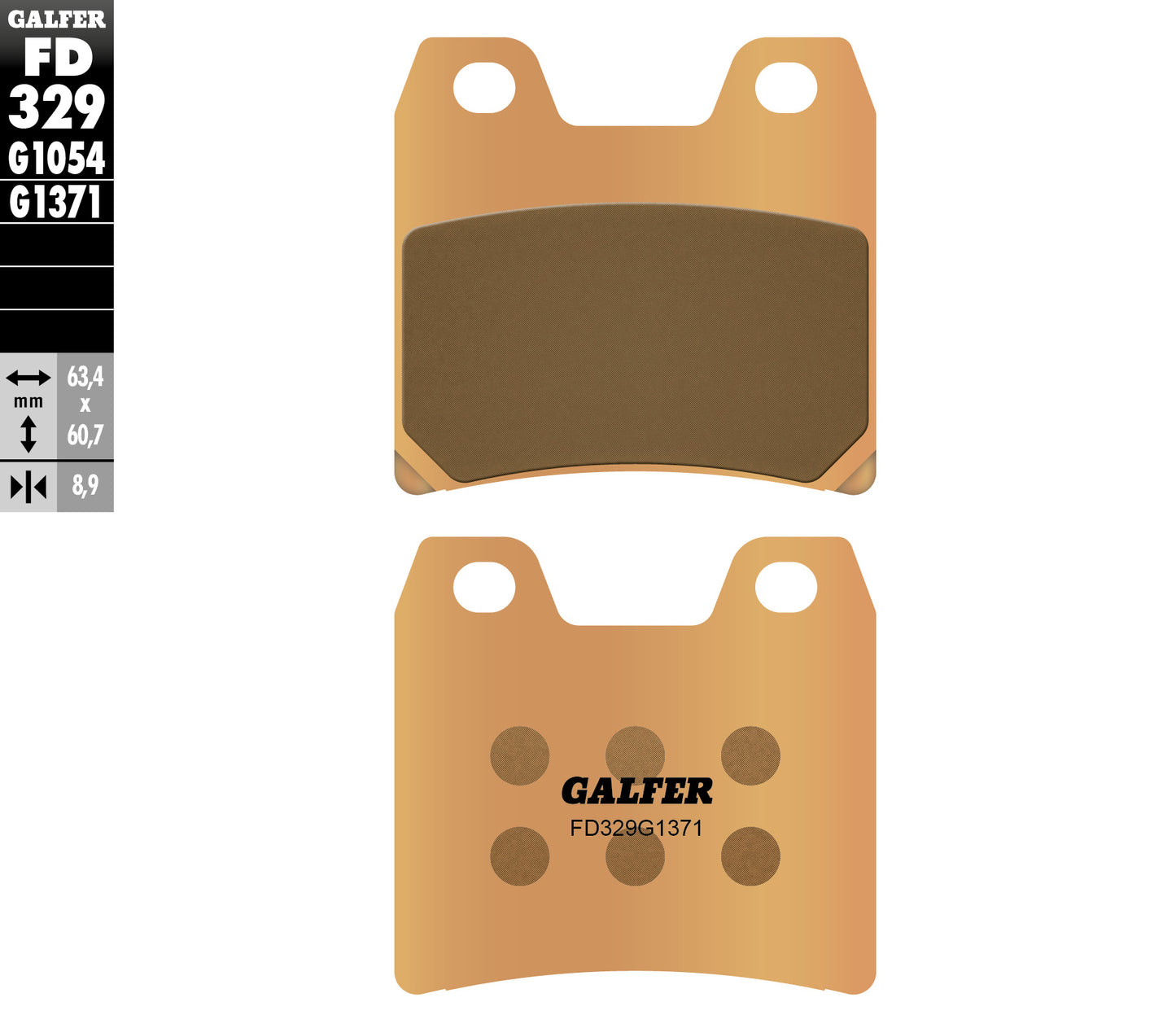 BRAKE PADS KH348 SINTERED METALLIC (GOLD) STREET REAR YAMAHA