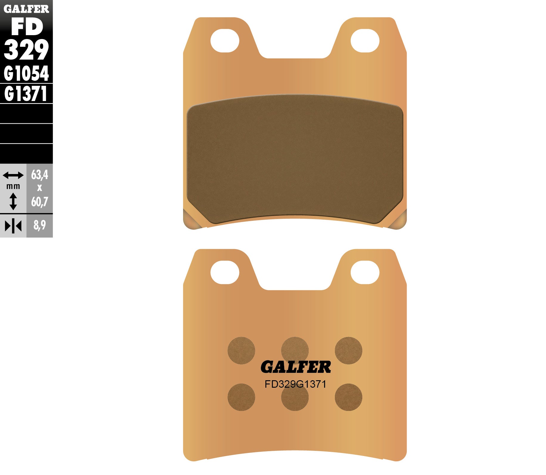 BRAKE PADS KH348 SINTERED METALLIC (GOLD) STREET REAR YAMAHA