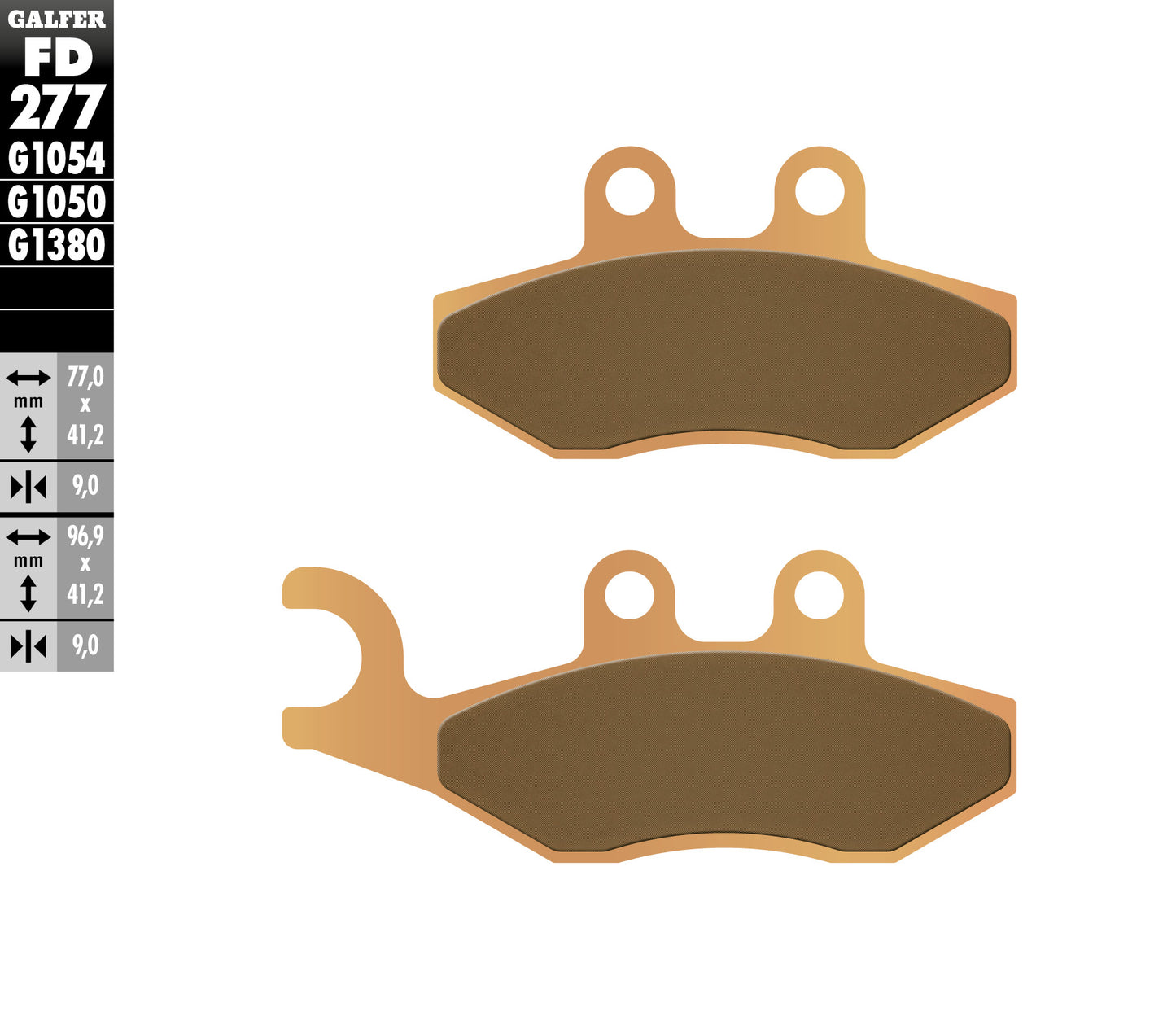 BRAKE PADS KH353 SINTERED METALLIC (GOLD) SCOOTER