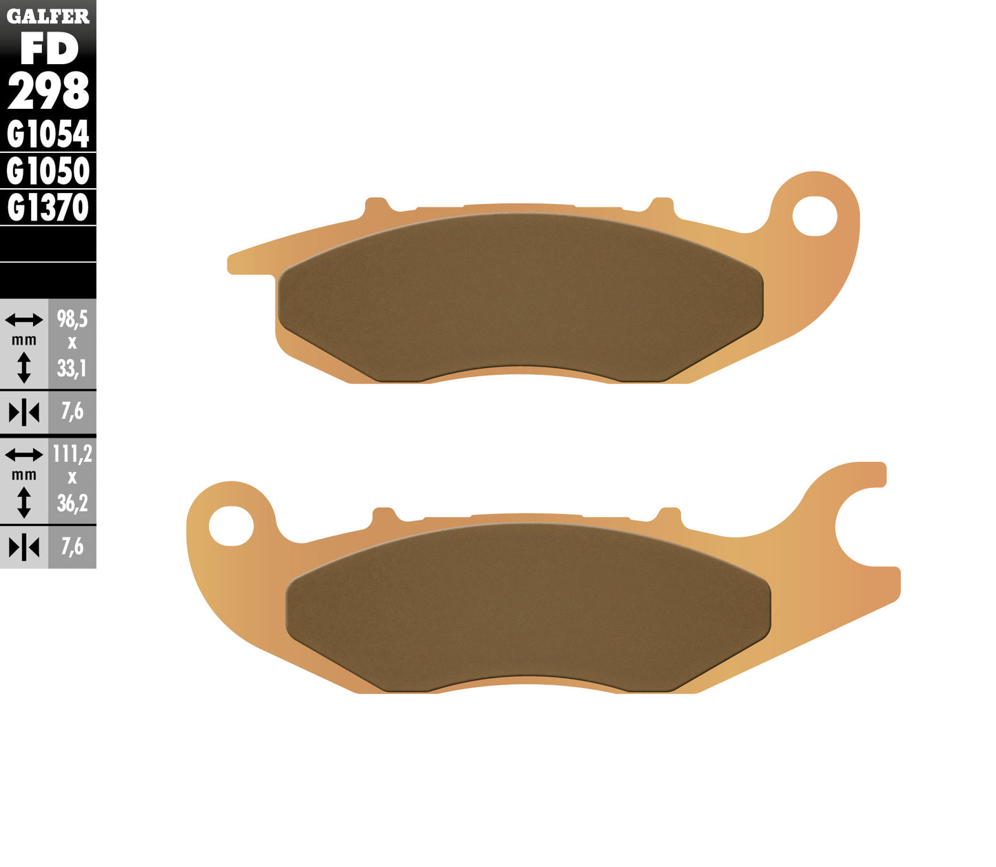 BRAKE PADS KH375 SINTERED METALLIC (GOLD)