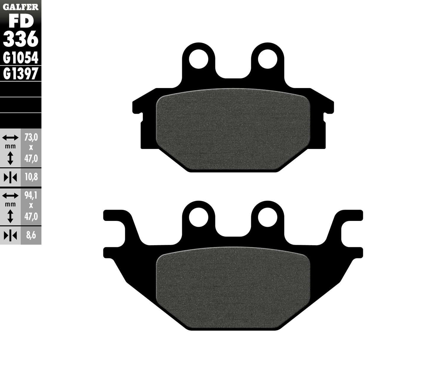 BRAKE PADS KH377 SEMI-METALLIC ATV REAR YAMAHA YFZ125R 08-