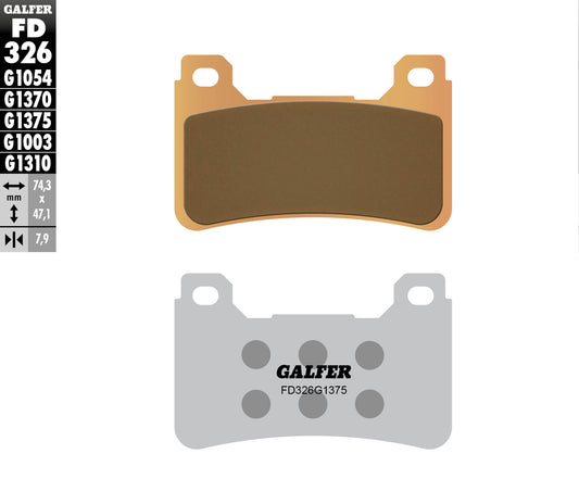 BRAKE PADS KH390 SINTERED METALLIC (GOLD) SPORT FRONT (HONDA CBR600RR 05-16, CBR1000RR 04-16, VFR 800F 14-18, VFR 800X 15-17, CB1000/1100)