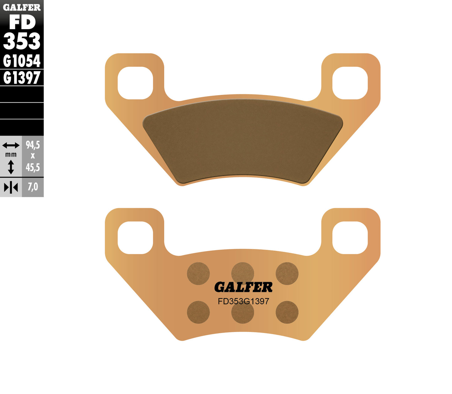 BRAKE PADS KH395 SINTERED METALLIC (GOLD) ATV