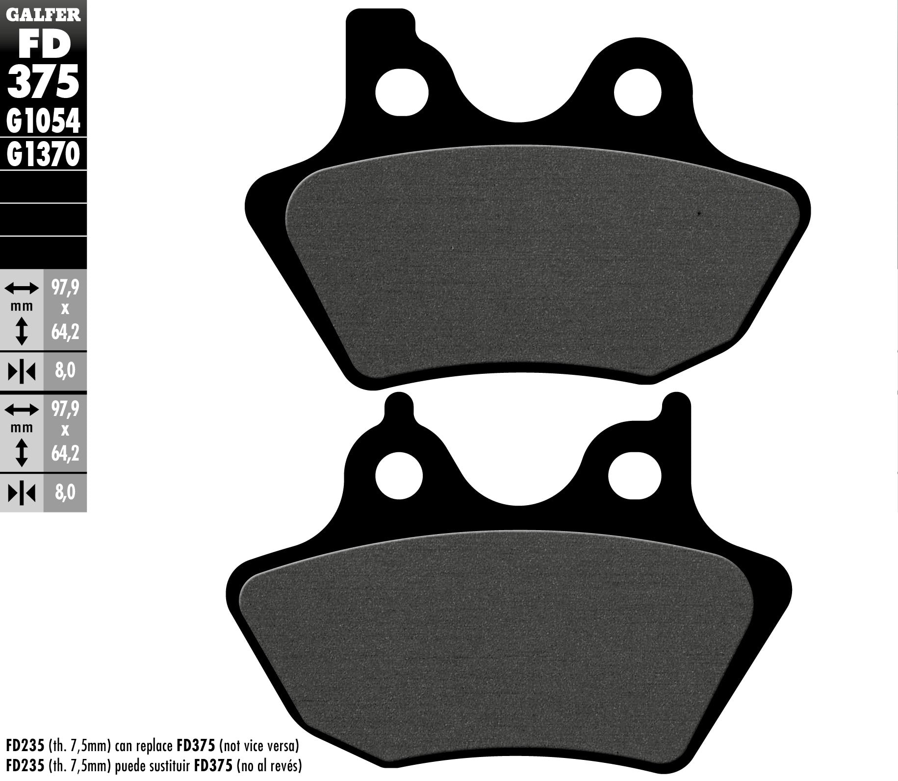 BRAKE PADS KH400 SEMI-METALLIC HARLEY DAVIDSON