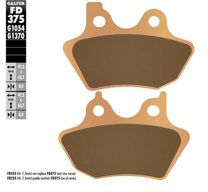 BRAKE PADS KH400 SINTERED METALLIC (GOLD) HARLEY DAVIDSON