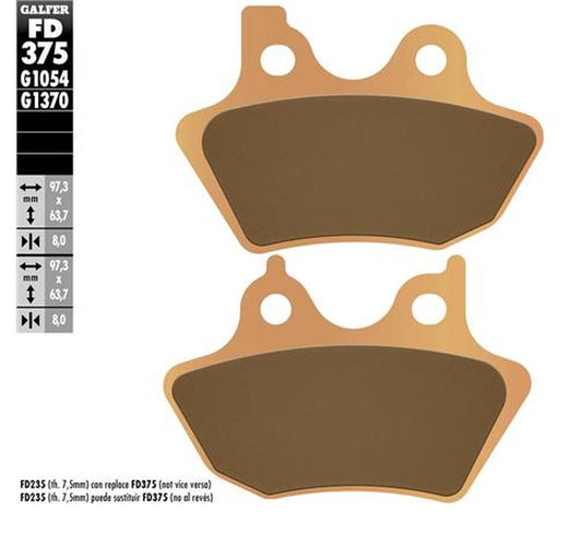 BRAKE PADS KH400 SINTERED METALLIC (GOLD) HARLEY DAVIDSON