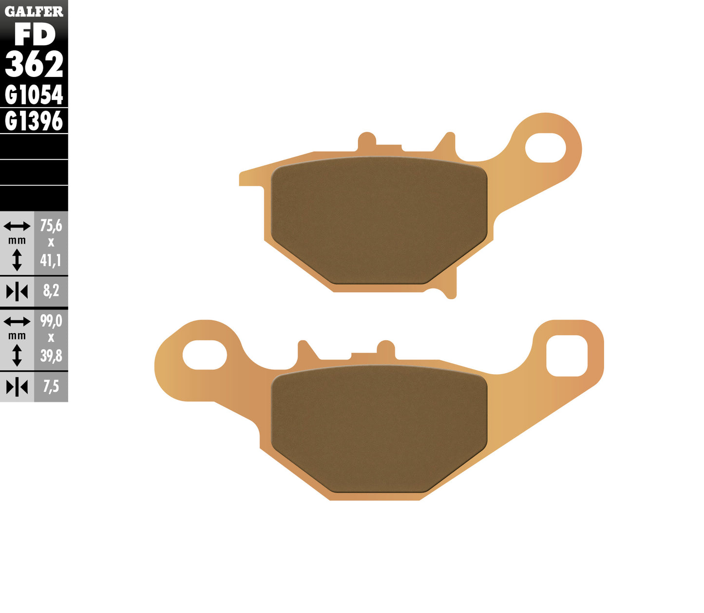 BRAKE PADS KH401 SINTERED METALLIC (GOLD) OFF ROAD SUZUKI RM85 05-23