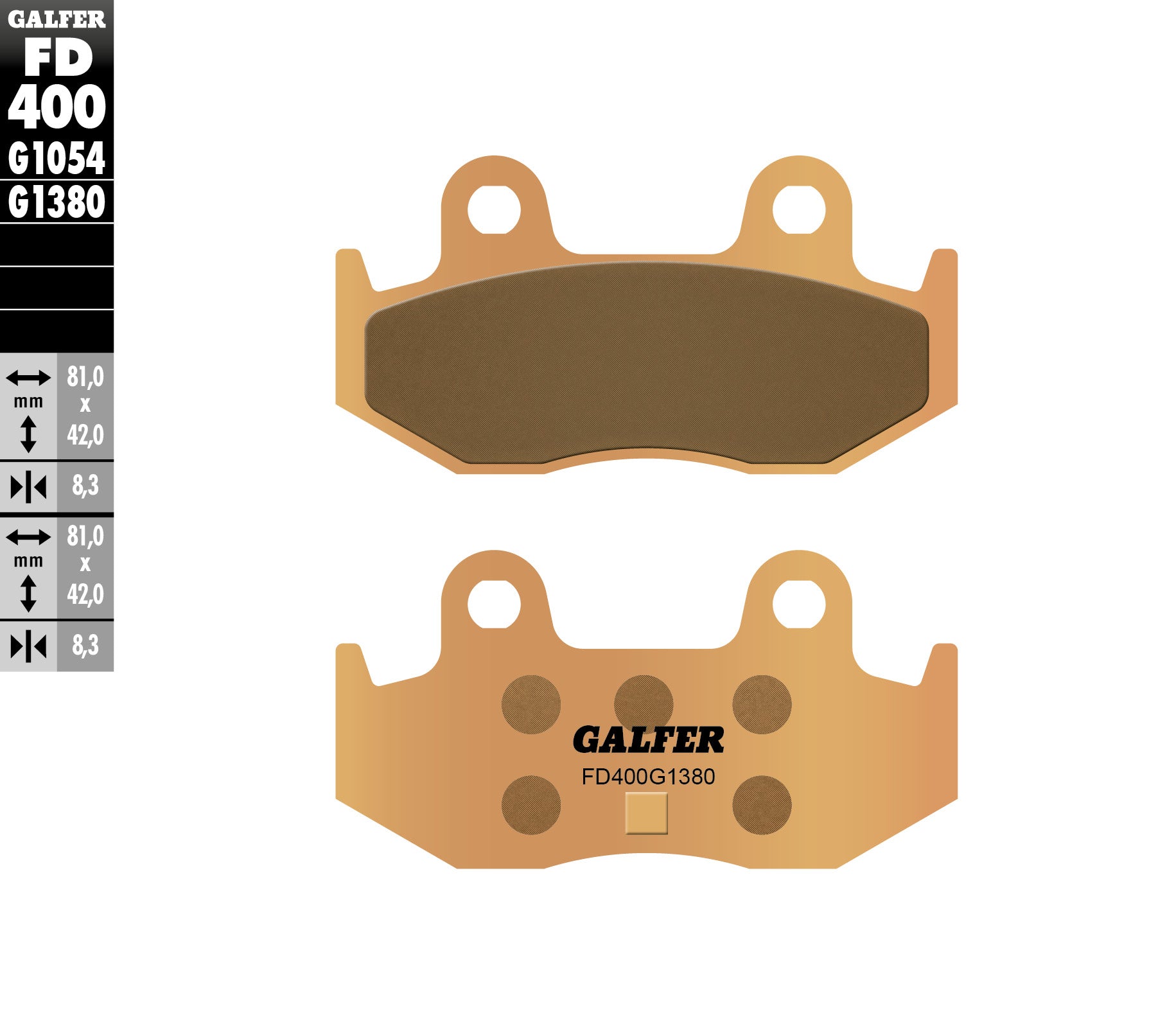 BRAKE PADS KH411 SINTERED METALLIC (GOLD) SCOOTER
