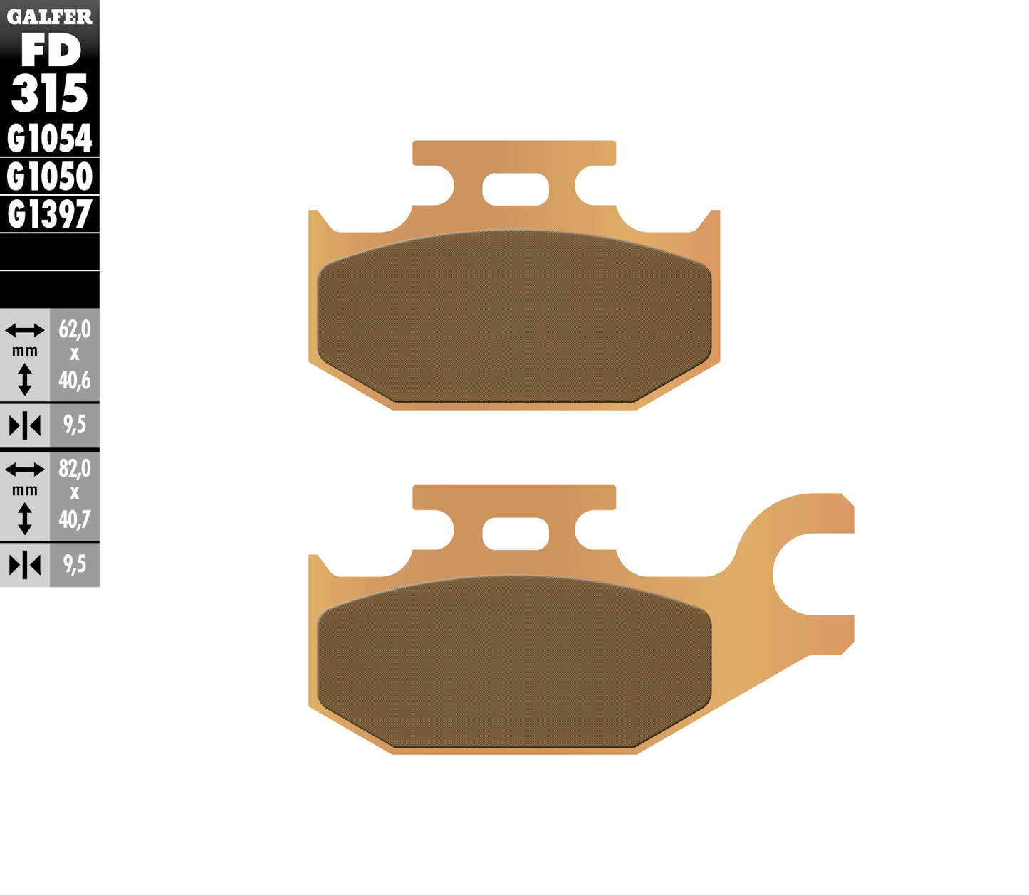 BRAKE PADS KH413 SINTERED METALLIC (GOLD) ATV