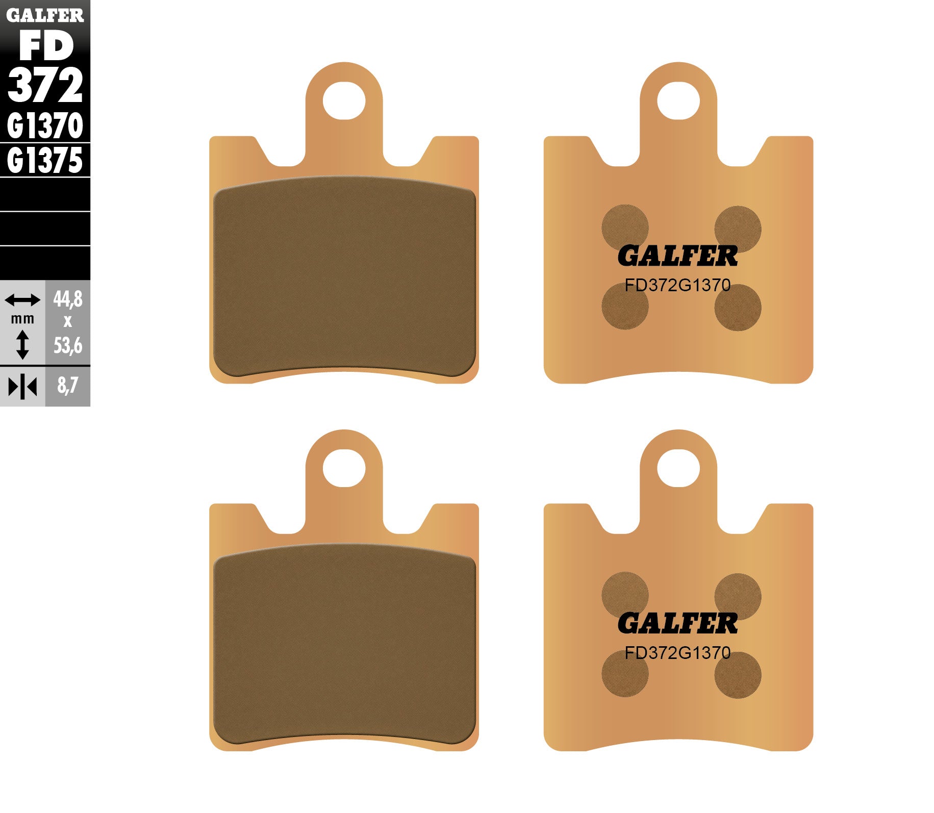 BRAKE PADS KH423/4 SINTERED METALLIC (GOLD) STREET