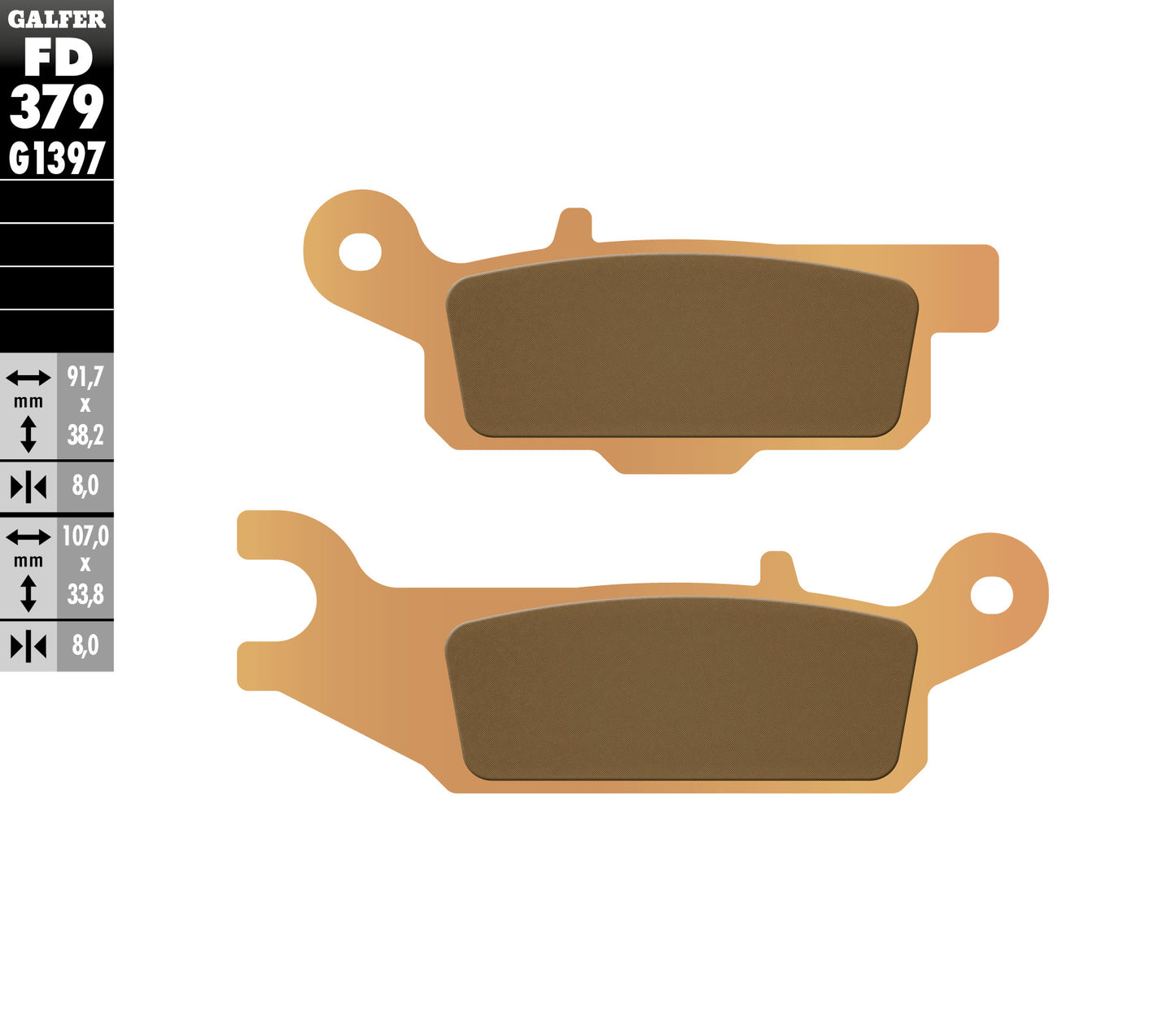 BRAKE PADS KH444 SINTERED METALLIC (GOLD) ATV YAMAHA YFM 550/700 RIGHT FRONT