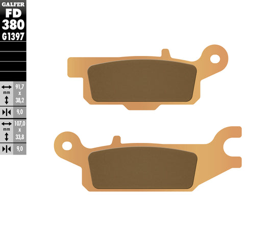 BRAKE PADS KH445 SINTERED METALLIC (GOLD) ATV YAMAHA YFM 550/700 LEFT REAR