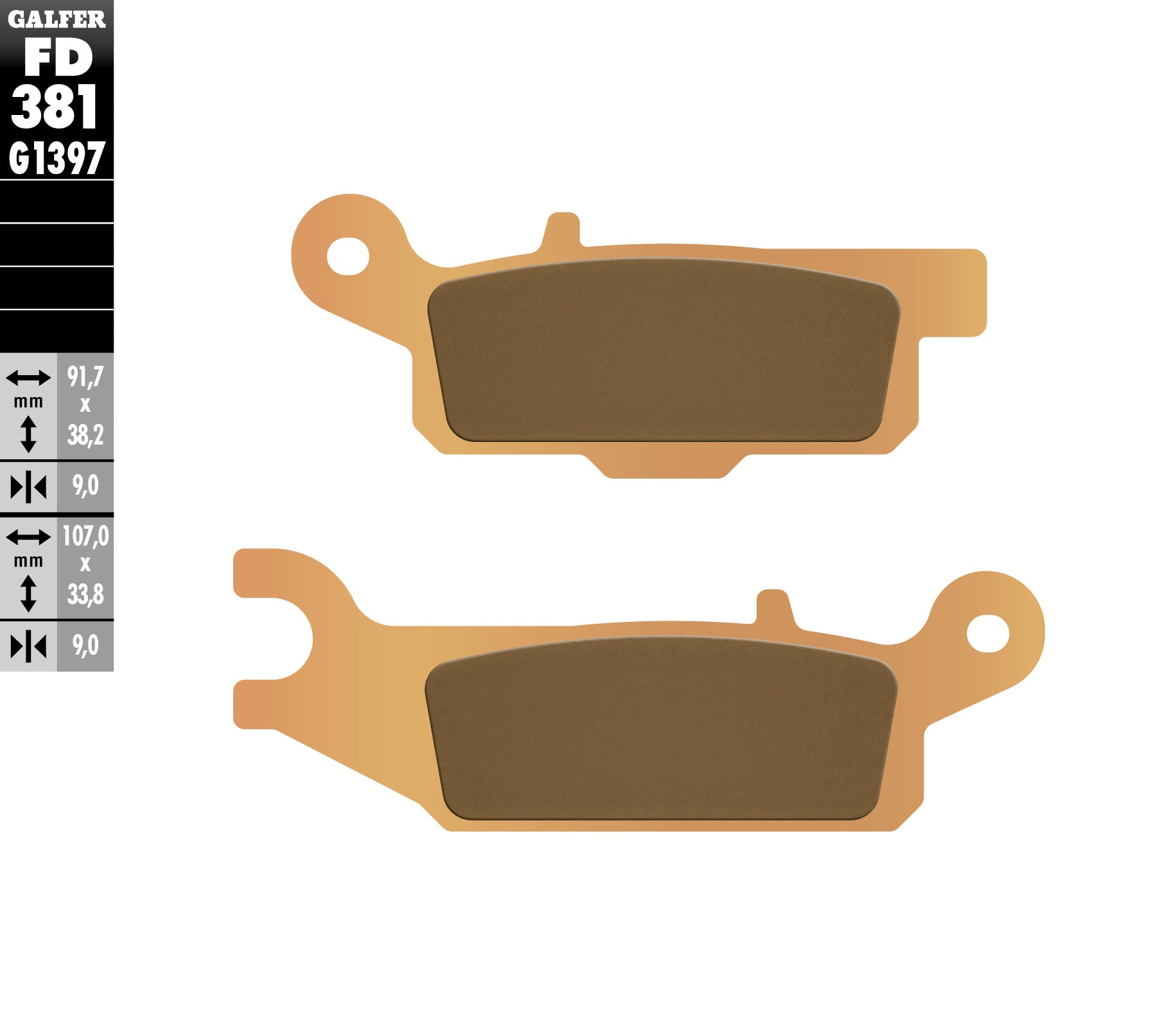 BRAKE PADS KH446 SINTERED METALLIC (GOLD) ATV YAMAHA YFM 550/700 RIGHT REAR