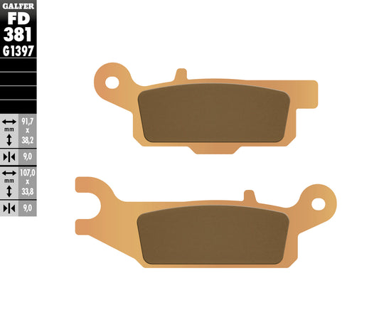 BRAKE PADS KH446 SINTERED METALLIC (GOLD) ATV YAMAHA YFM 550/700 RIGHT REAR