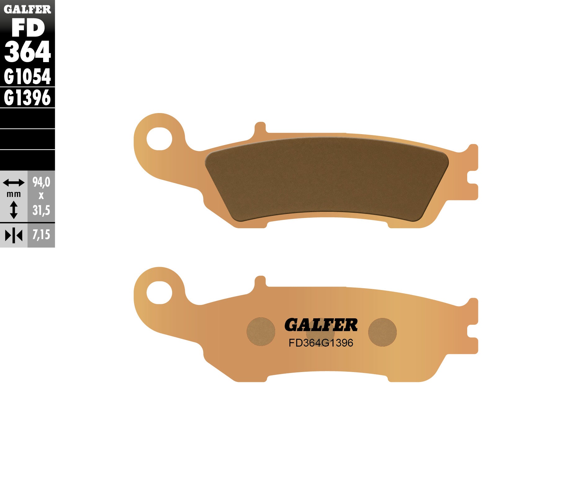 BRAKE PADS KH450 SINTERED METALLIC (GOLD) OFF ROAD