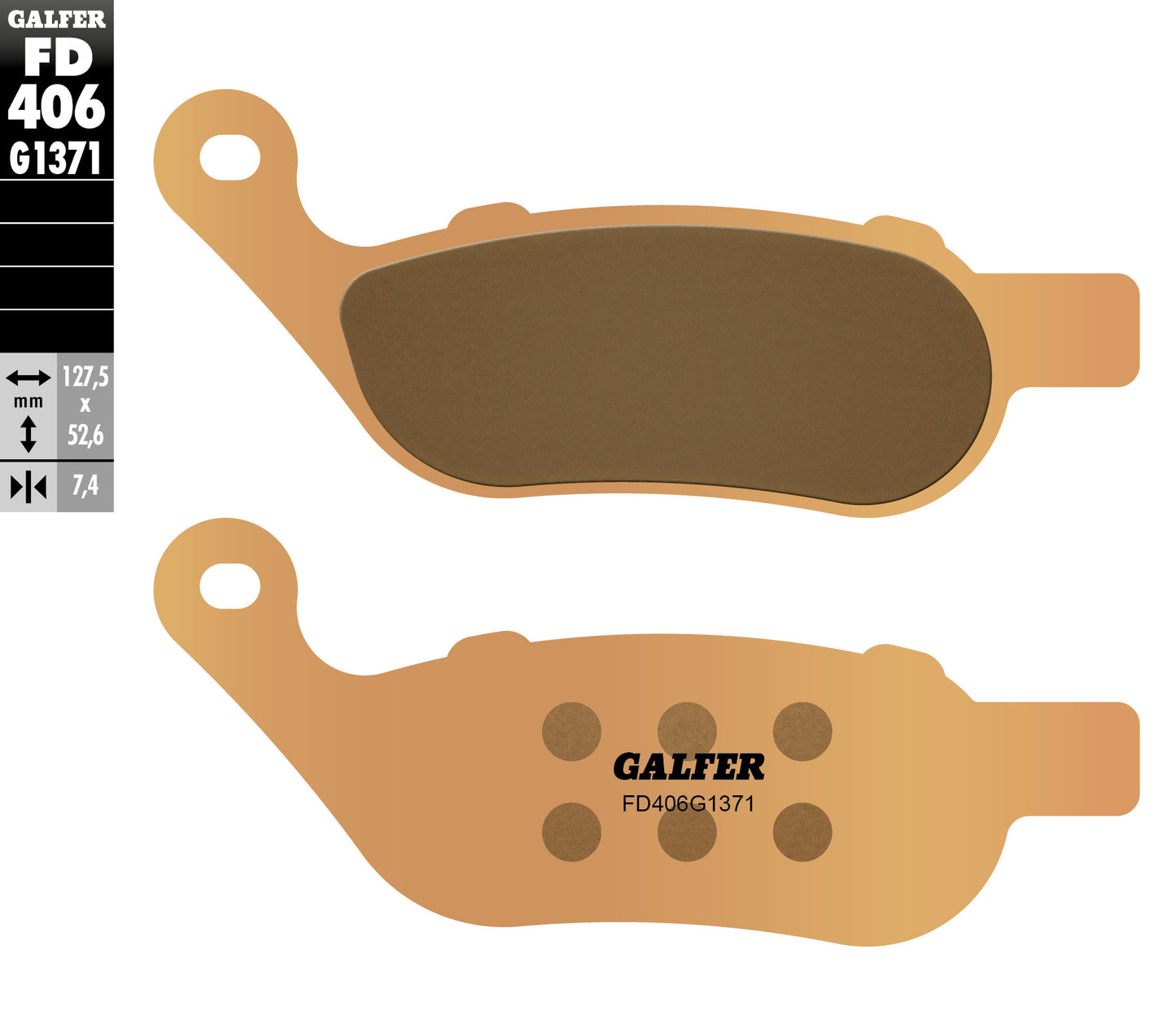 BRAKE PADS KH458 SINTERED METALLIC (GOLD) STREET HARLEY DAVIDSON