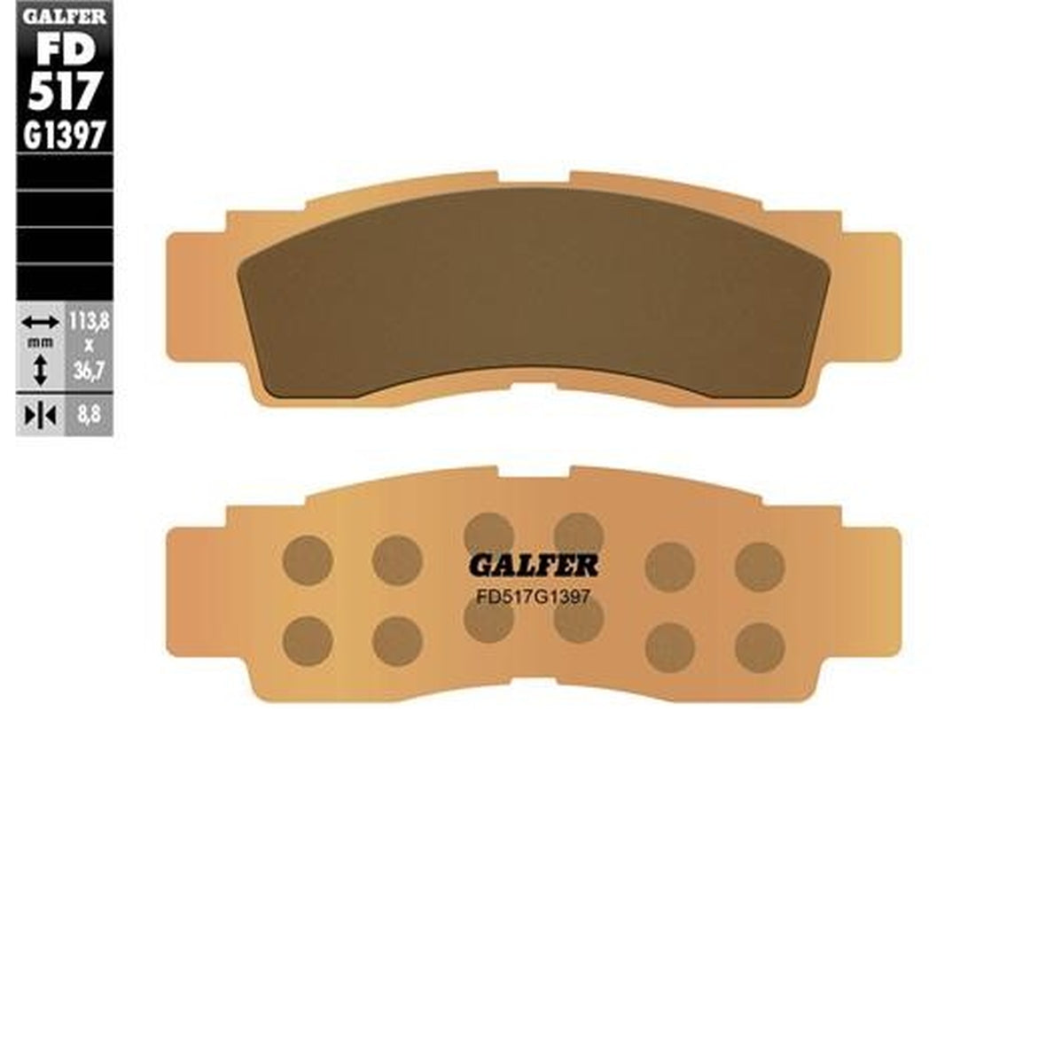 BRAKE PADS KH676 SINTERED METALLIC (GOLD) ATV FRONT YAMAHA YXE 1000 WOLVERINE 21-23 YXZ 1000 16-23