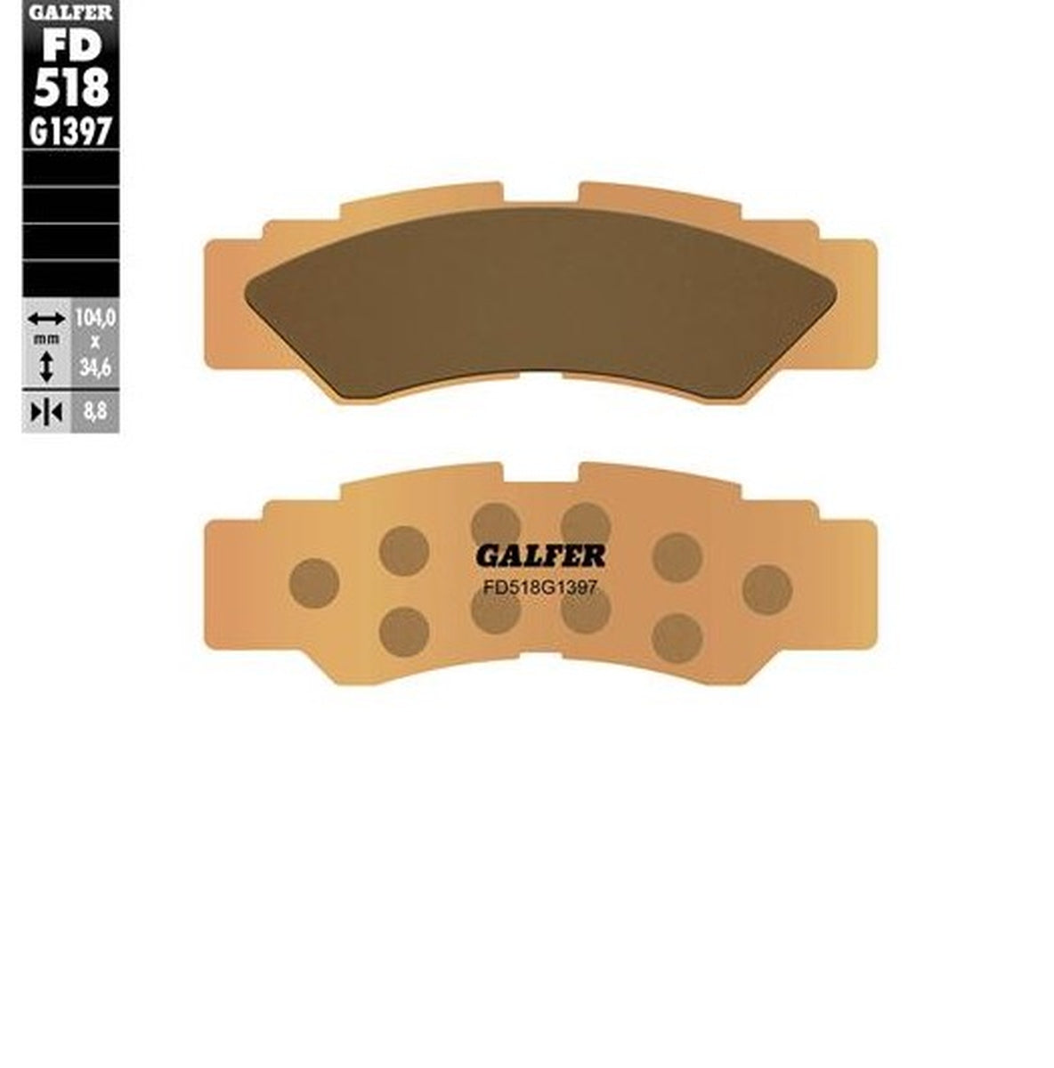 BRAKE PADS KH677 SINTERED METALLIC (GOLD) ATV REAR YAMAHA YXE 1000 WOLVERINE 21-23 YXZ 1000 16-23