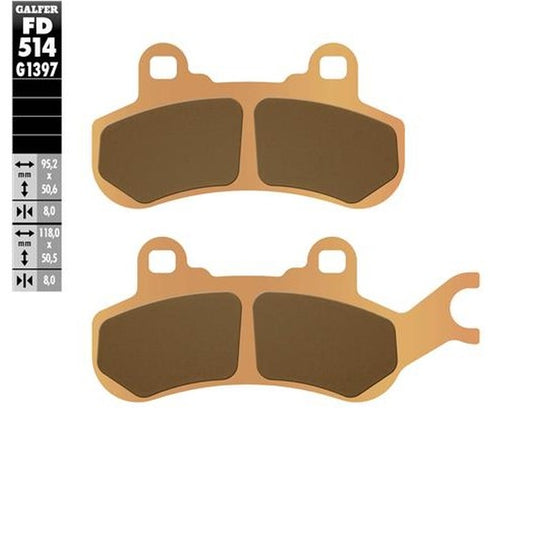 BRAKE PADS KH682 SINTERED METALLIC (GOLD) ATV LEFT FRONT CAN-AM