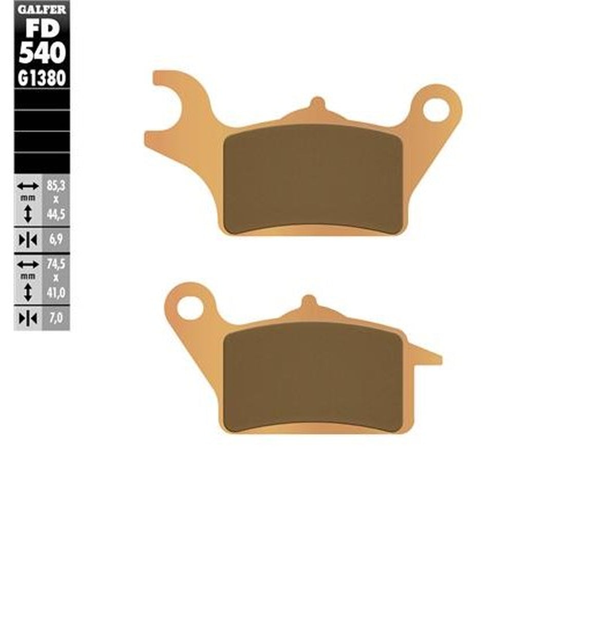 BRAKE PADS KH708 SINTERED METALLIC (GOLD) SCOOTER FRONT HONDA DIO 110 15- VISION 110 19-23 SUZUKI ADDRESS 125 21-23 UH125 BURGMAN 22-23
