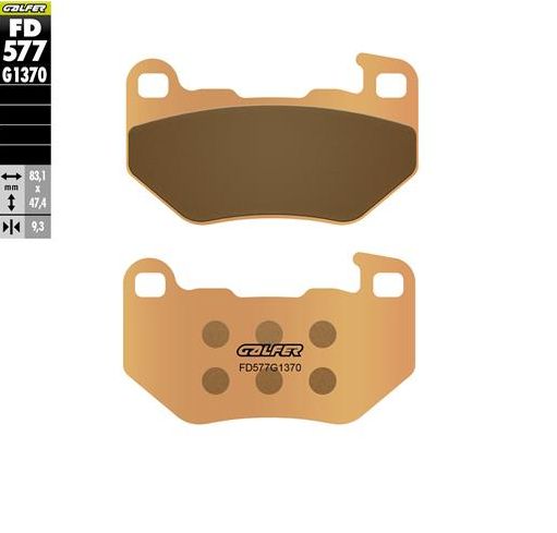 BRAKE PADS SINTERED METALLIC (GOLD) STREET REAR HARLEY DAVIDSON XL883 SUPERLOW 08-14 RH1250 SPORTSTER S 21-23