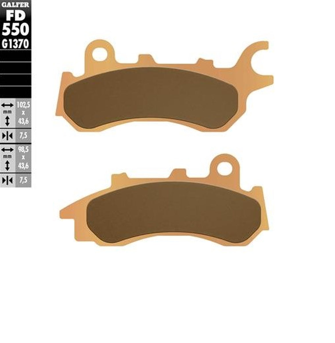 BRAKE PADS KH716 SINTERED METALLIC (GOLD) STREET HONDA CB125F 17-