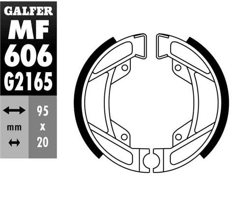 BRAKE SHOES REAR BMW R80GS/PD 86-95 R80R/MYSTIC 84-95 R80RT 82-96 R100GS/PD 86-96 R100R/MYSTIC 91-96 R100RS 89-92 R100RT 87-95