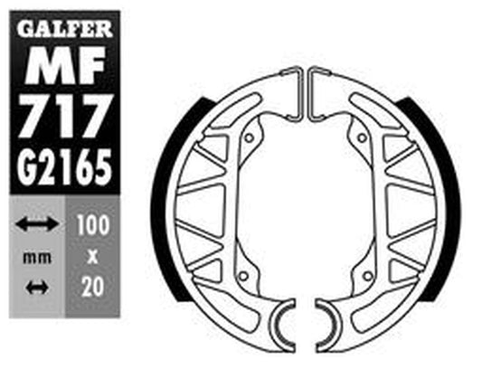 BRAKE SHOES REAR PIAGGIO FLY 100/125 05- FREE 100 02- TYPHOON 50/80/125 96-10 TYPHOON-X 50 99-10