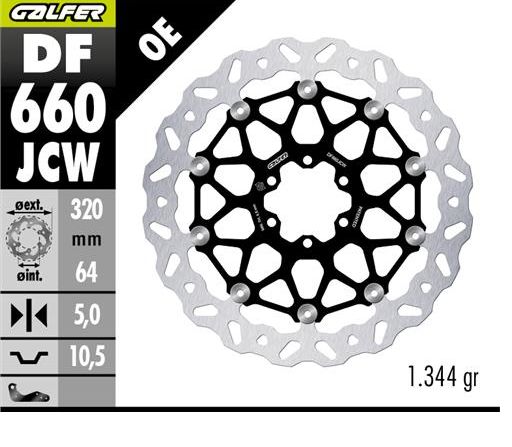 BRAKE DISC FRONT APRILIA BENELLI BIMOTA CAGIVA DUCATI KTM MOTO GUZZI YAMAHA (320X64X5) WAVE FLOATING