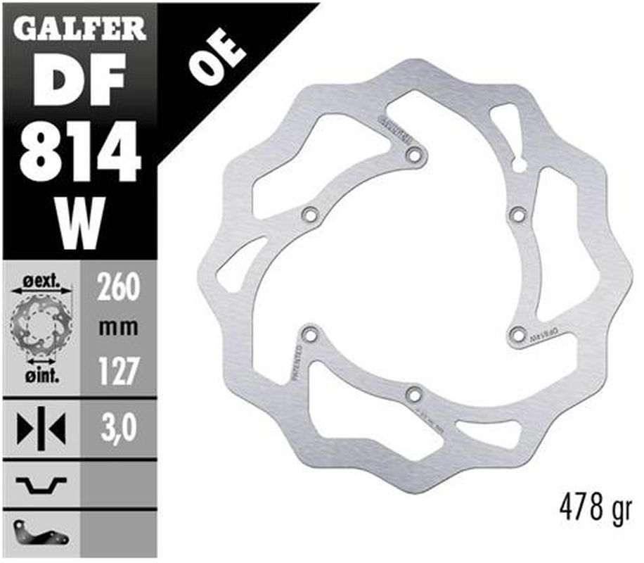 BRAKE DISC FRONT BETA RR250/300/350 12- RR390/400/430/450/498 14- XTRAINER 250/300 15- WAVE (260X127X3MM)