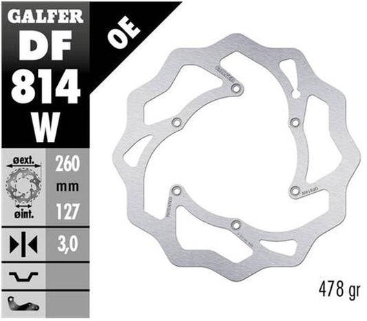 BRAKE DISC FRONT BETA RR250/300/350 12- RR390/400/430/450/498 14- XTRAINER 250/300 15- WAVE (260X127X3MM)