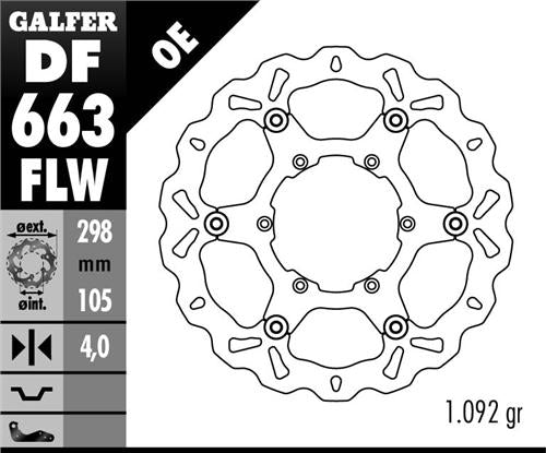 BRAKE DISC FRONT BMW F650/700/800 GS 93-13 (298X105X4) WAVE