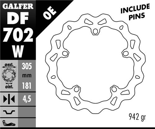 BRAKE DISC FRONT BMW R850/1100/1150/1200 (305X181X4.8) (NG1044) WAVE