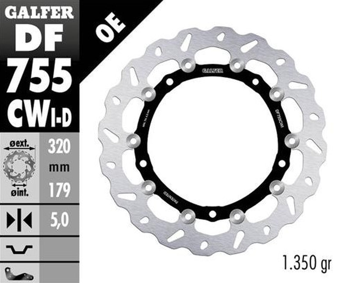 BRAKE DISC FRONT BMW S1000R/RR/XR 09-22 (LEFT) WAVE FLOATING