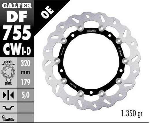 BRAKE DISC FRONT BMW S1000R/RR/XR 09-22 (RIGHT) WAVE FLOATING