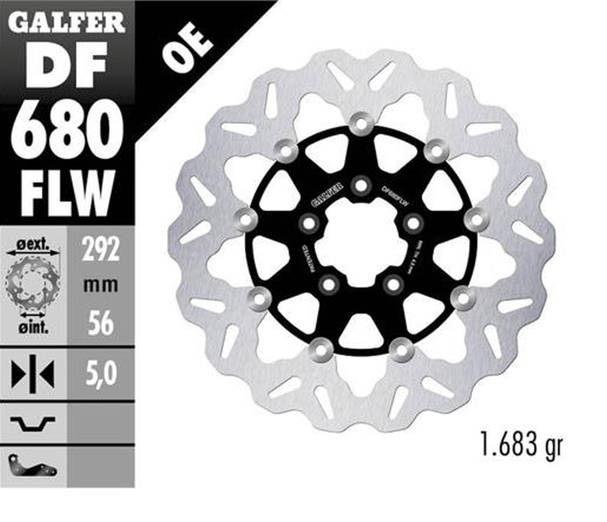 BRAKE DISC FRONT HARLEY-DAVIDSON (292X56X5) WAVE FLOATING