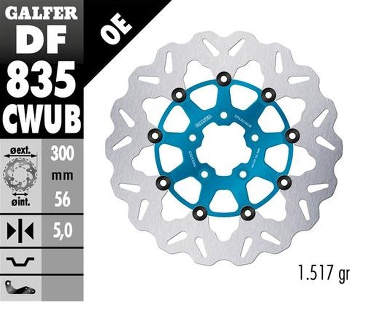 BRAKE DISC FRONT HARLEY-DAVIDSON (300X56X5) FLOATING BLUE