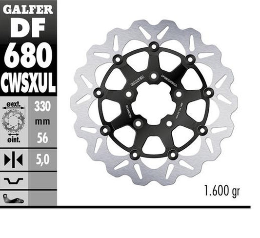 BRAKE DISC FRONT HARLEY-DAVIDSON (330X56X5) WAVE OVERSIZE FLOATING