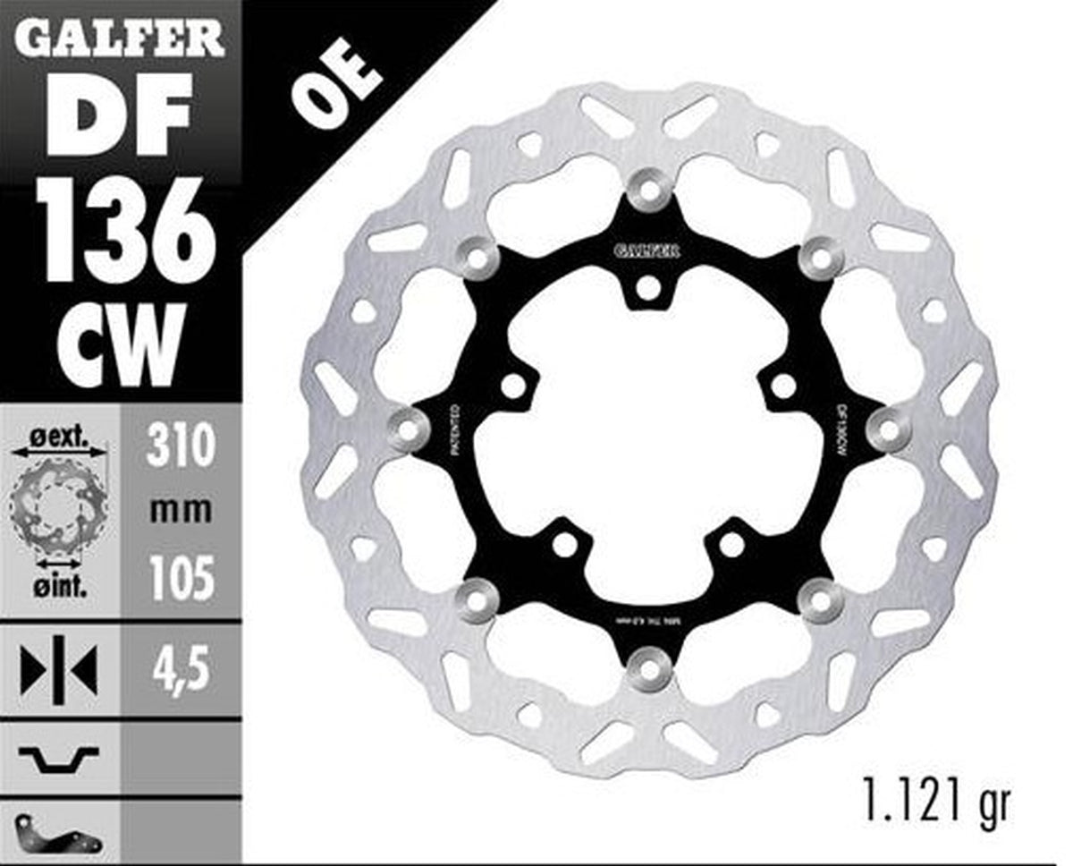 BRAKE DISC FRONT HONDA CB500X (ABS) 19-21 CB650R 19-23 CBR650R 19-23 (310X105X4.5MM) WAVE FLOATING
