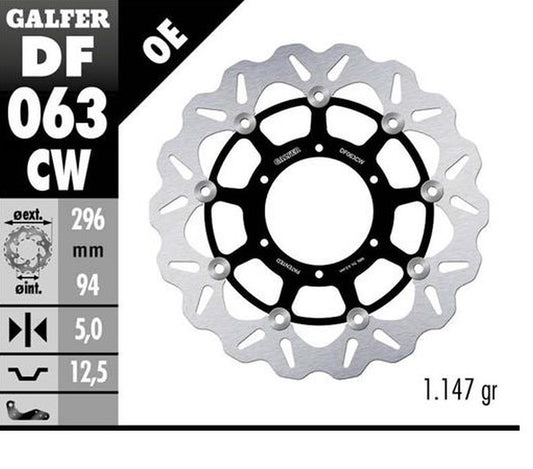 BRAKE DISC FRONT HONDA CBR600F4 & SPORT 01-10 CB900 HORNET 01- VTX1800C 01- (296X94X5MM) WAVE FLOATING