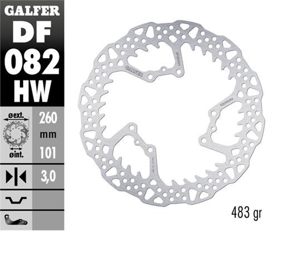 BRAKE DISC FRONT HONDA CRF250R 15-24 CRF450R 15-24 (260X101X3MM) SHARK ENDURO MX