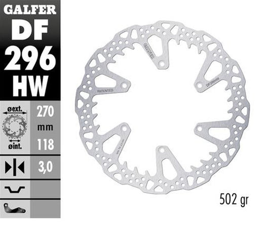 BRAKE DISC FRONT YAMAHA YZ125 22-24 YZ250 22-24 YZ250F 21-24 YZ450F 20-24 WR250F 17-24 WR450F 20-24 (270X118X3MM) SHARK ENDURO MX