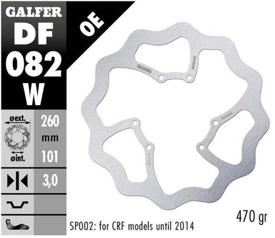 BRAKE DISC FRONT HONDA CRF250R/300R/450R/RX/L/RS 15- (260X101X3MM) WAVE