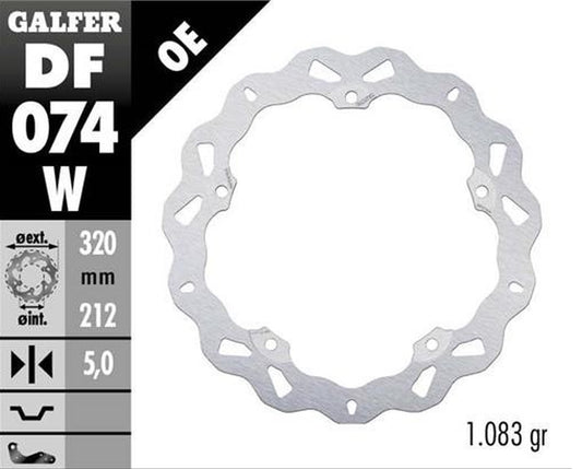 BRAKE DISC FRONT HONDA CTX750N (ABS) 13- NC700S/X (ABS) 12-14 NC750S/X (ABS) 14- (320X212X5MM) WAVE FIXED