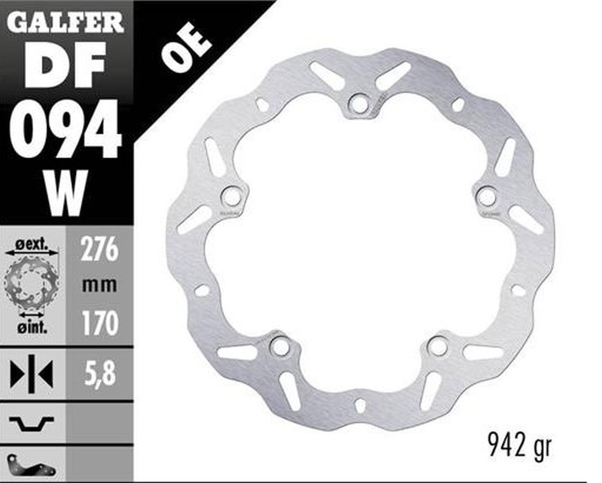 BRAKE DISC FRONT HONDA VFR1200FA 10-13 VFR1200X CROSSTOURER 12- (276X170X5.8MM) WAVE FIXED