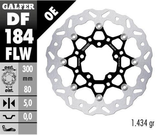 BRAKE DISC FRONT KAWASAKI EN650 VULCAN 15- ER-6F/N 05- ZX-6R 06-12 VERSYS650 06- VERSYS1000 12-14 Z750 07- Z1000 07- (300X80X5MM) WAVE FLOATING