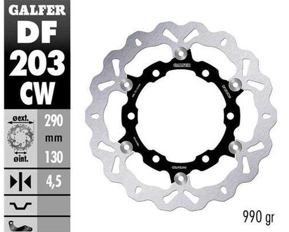 BRAKE DISC FRONT KAWASAKI NINJA250R 08-12 ZX25R 20-21 (290X130X4.5MM) ALUMINIUM CENTER (990G)