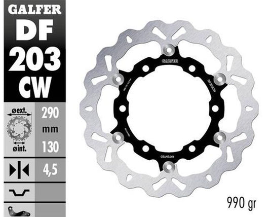BRAKE DISC FRONT KAWASAKI NINJA250R 08-12 ZX25R 20-21 (290X130X4.5MM) ALUMINIUM CENTER (990G)